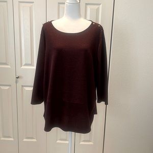 Liz Claiborne burgundy long sleeve top Nwot